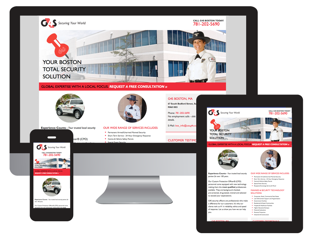 G4S Responsive Landing Pages